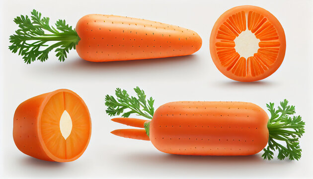 Carrot isolated on white background ai generated image