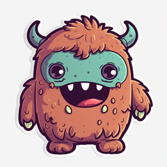 Fototapeta premium cute adorable monster
