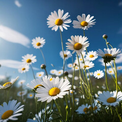 Fototapeta na wymiar Field of daisies. Created using ai generative. 