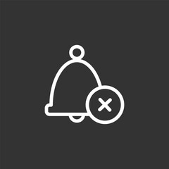 No bell icon, bell crossed out, editable stroke, line style