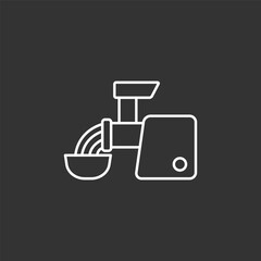 Meat grinder icon, editable stroke, line style