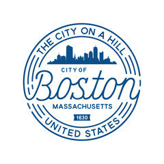 Boston Vector design template. Boston Massachusetts logotype. Vector and illustration.