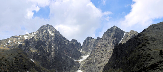 Mountain Massif of Lomnicky Stit in Slovak Vysoke Tatry Mountains