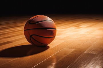Close up shot of basketball. Generative ai.