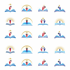 set of education logo vector