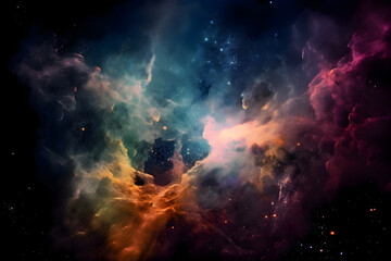 Fototapeta premium Abstract cosmic background, star dust, Generative AI 13