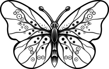 line art butterfly vector design