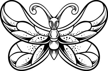 line art butterfly vector design