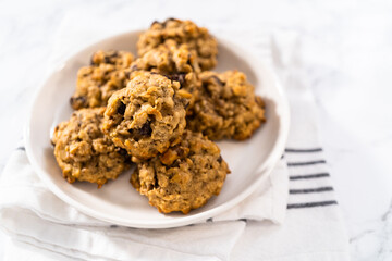 Soft Oatmeal Raisin Walnut Cookies