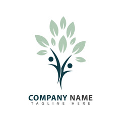 Tree abstract logo design, forest tree icon vector illustration.
