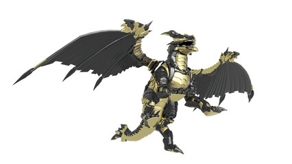 mech dragon is jumping up