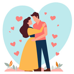 Loving couple romance vector illustration design , romantic love design 