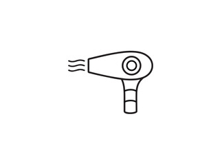 Hair dryer logo vector image. Female hair dryer cartoon vector image. dryer isolated on white