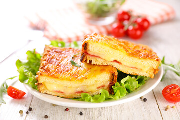 Grilled cheese sandwich and salad