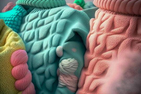 Wool knitted texture, super photo realistic background. Generative ai illustration