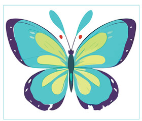 Add a pop of color to your project with this stunning colorful butterfly vector art. Perfect for nature-themed designs, coloring books, and more. High-quality and easily editable. Get yours now