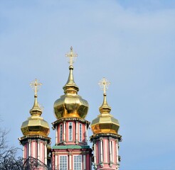 Fototapeta na wymiar Architecture of Trinity Sergius Lavra, Sergiev Posad, Moscow region, Russia. Popular landmark. 