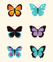 Add a pop of color to your project with this stunning colorful butterfly vector art. Perfect for nature-themed designs, coloring books, and more. High-quality and easily editable. Get yours now