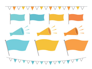 イベントの必須アイテム、ガーランド、メガホン、旗