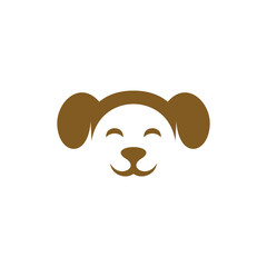 Happy funny dog face creative logo