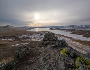 Fototapeta na wymiar Nature of Siberia, view of Lake Baikal, Russia