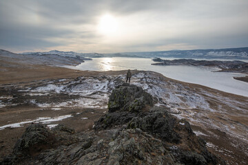 Nature of Siberia, view of Lake Baikal, Russia