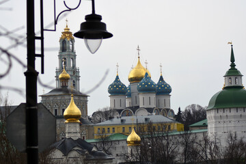 Architecture of Trinity Sergius Lavra, Sergiev Posad, Moscow region, Russia. Popular landmark.	