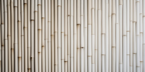 Fototapeta premium White bamboo fence. Wooden texture. Abstract background. Generative AI