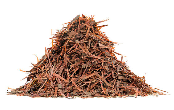 Heap of Lapacho tea isolated on a white background. Herbal tea.