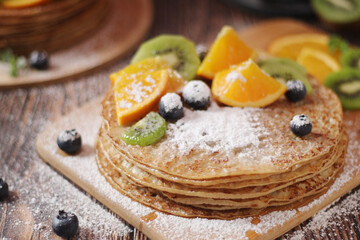 Crepes or bliny with fruit	