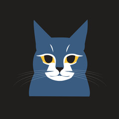 black cat with yellow eyes