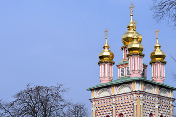 Architecture of Trinity Sergius Lavra, Sergiev Posad, Moscow region, Russia. Popular landmark.	