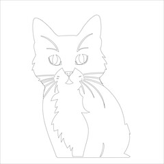 black and white cat vector