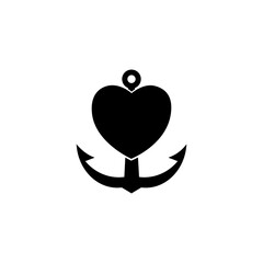 Anchor heart icon isolated on transparent background
