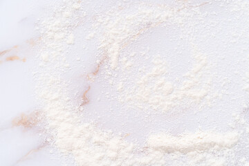Flour on a marble surface