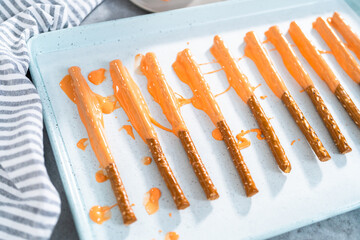 Carrot Chocolate Covered Pretzels