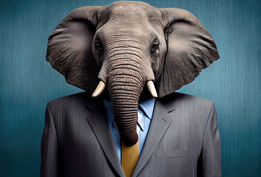 Elephant Governor Posing Generative AI