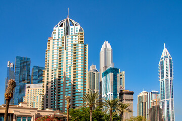 DUBAI, UAE The panorama with the downtown skyscrapers.

