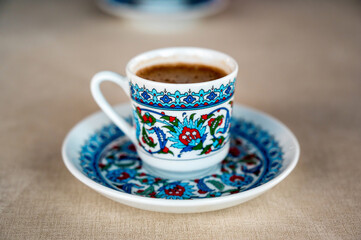 Coffee in a traditional turkish cup