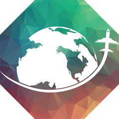 Travel agency vector logo template. Holiday logo template
globe travelling logo vector design.