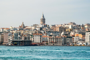 Fototapeta premium View of Istanbul from a ship, Turkey