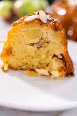 Apple bundt cake with caramel glaze