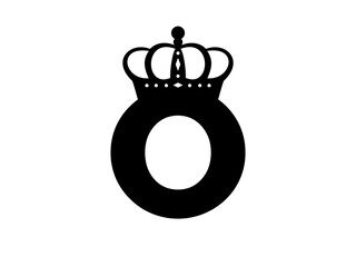 Simple Initial Letter O with Crown Logo. Letter and Crown vector isolated on white Background. Usable for Business, Travel, fashion, and Technology Logos. Flat Vector Logo Design Template Element.