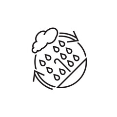 Rainwater harvesting system sign. Editable vector illustration