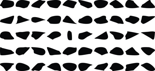 Hand Drawn Organic Shapes Liquid and fluid shape Black symbol Set 50