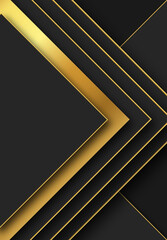 Luxury black and gold background. Trendy vertical template for greeting card, poster, banner, invitation