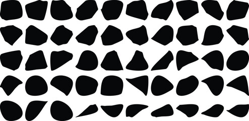 Hand Drawn Organic Shapes Liquid and fluid shape Black symbol Set 50