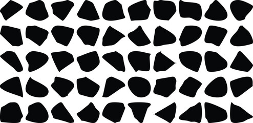 Hand Drawn Organic Shapes Liquid and fluid shape Black symbol Set 50