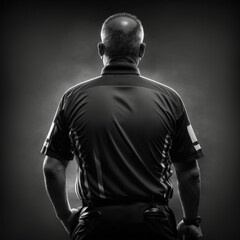 Fototapeta na wymiar Back view of a referee. Generative AI. 