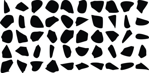 Hand Drawn Organic Shapes Liquid and fluid shape Black symbol Set 50